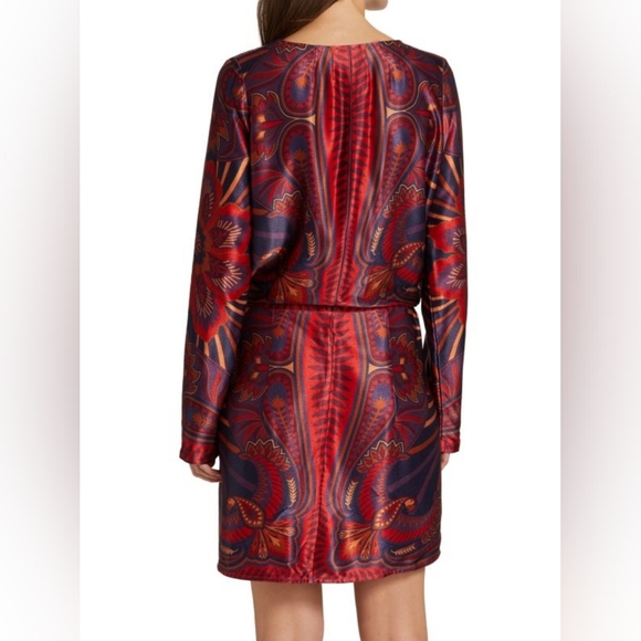 Nwt Farm Rio Macaw Arabesque Plunging V-Neck Wrap Mini Dress - Picture 3 of 14